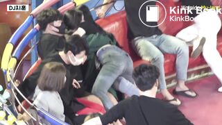 Korean girl poops in an attraction (it's hard to see)