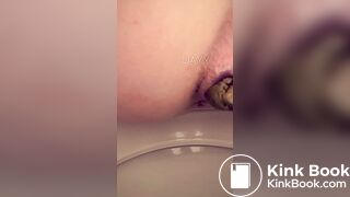 Young german girl drops big log