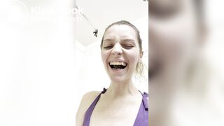 Teen Blonde swallows a turd