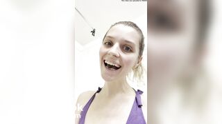 Teen Blonde swallows a turd