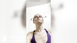 Teen Blonde swallows a turd