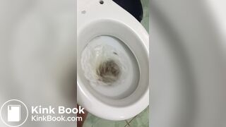 Woman tries to flush toilet, but feces won't go down