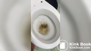 Woman tries to flush toilet, but feces won't go down
