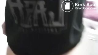 Unzipping jeans sitting on the potty shitting