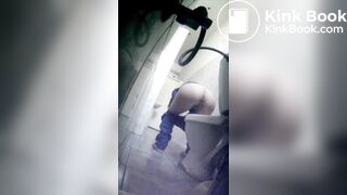Beautiful Russain girl wc poop and butt washing 235