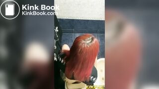 Big booty Latina shitting in toilet