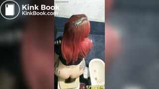 Big booty Latina shitting in toilet