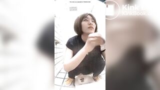 Japanese girl pooping in toilet 5