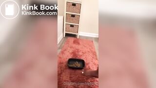 Ebony takes massive shit in container