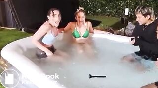 Girl poops her swim shorts