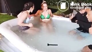 Girl poops her swim shorts