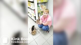 Женщина напоносила в магазине магнит