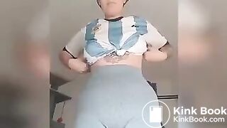 Girl shit in leggings