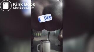 Girl has explosive squirty diarrhea in coffee cup