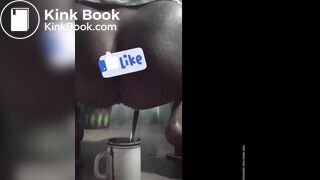 Girl has explosive squirty diarrhea in coffee cup