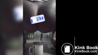 Girl has explosive squirty diarrhea in coffee cup