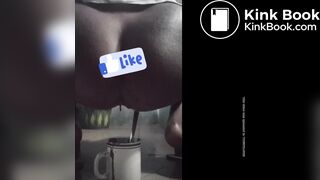 Girl has explosive squirty diarrhea in coffee cup