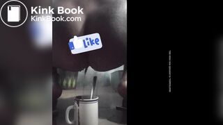 Girl has explosive squirty diarrhea in coffee cup