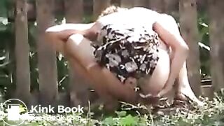 Cute Russian woman outdoor spy poop 148