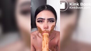 Sexy Latina Scat blowjob