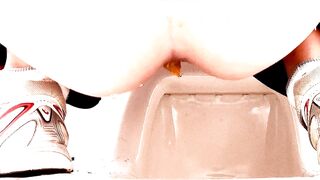 Japanese toilet voyeur young girl shitting close up 1