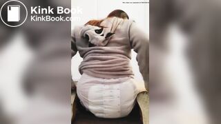 Girl bounces In her messy diaper