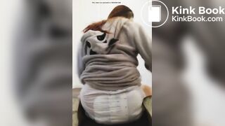 Girl bounces In her messy diaper