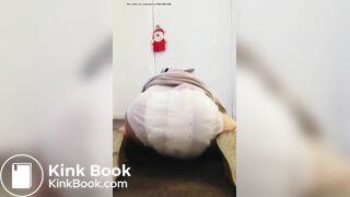 Girl bounces In her messy diaper