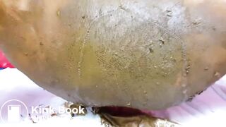 Anna destroy her pantyhose and ass hole with big dildo