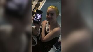 Girl with leg tattoos Pooping on Toilet (no noises)