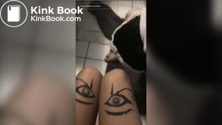Girl with leg tattoos Pooping on Toilet (no noises)