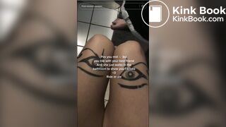 Girl with leg tattoos Pooping on Toilet (no noises)
