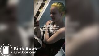 Girl with leg tattoos Pooping on Toilet (no noises)