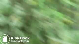 An Asian lady poops in the bushes..