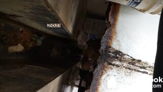 girl pissing shit ditch toilet