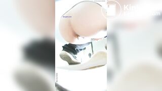 Chinese woman is taking a shit