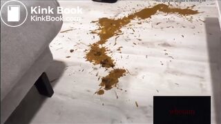 Woman shits on the floor