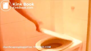 cute lovely lady pooping