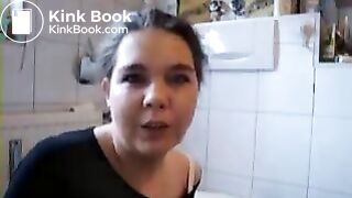 German lady smears poo.. alles sauber lecken!