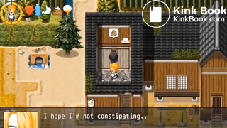 Two anime girls shit at an outhouse - video 2