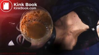 Human toilet swallows piss and shit through a funnel