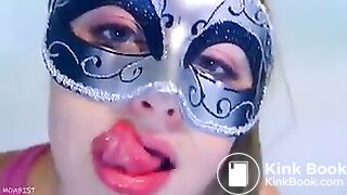 Blonde eat her own scat