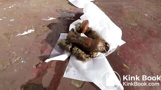 Russian girl pooping on a boat..