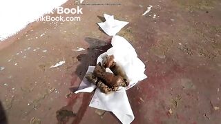 Russian girl pooping on a boat..