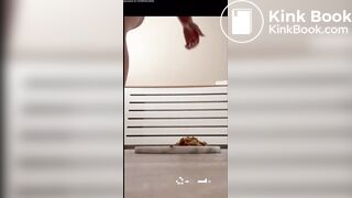 Pawg ass white chick shitting diarrhea on plate