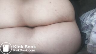 Hairy girl with hemorroids pushes dirty plug