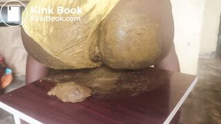 Sexy Hot African Girl Sliky Yellow Panty Poop
