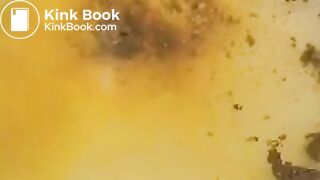 Girl shitting over bathtub