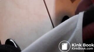 Milf farts on toilet