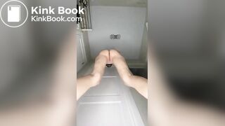 Beautiful girl sighing and plopping